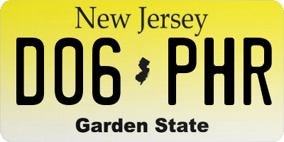 NJ license plate D06PHR