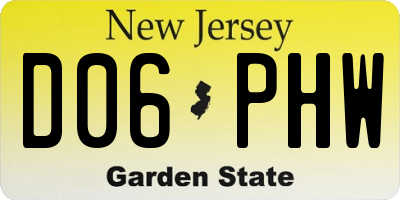 NJ license plate D06PHW