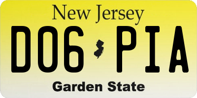 NJ license plate D06PIA