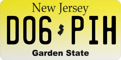 NJ license plate D06PIH