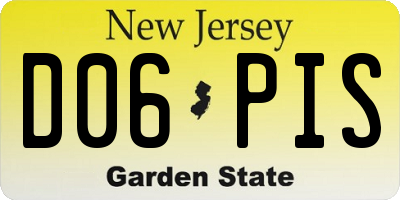 NJ license plate D06PIS