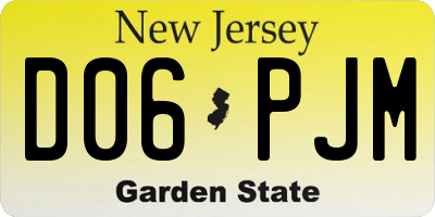 NJ license plate D06PJM