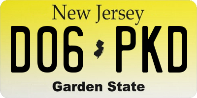 NJ license plate D06PKD