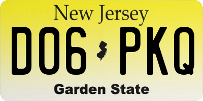 NJ license plate D06PKQ