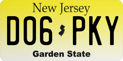 NJ license plate D06PKY