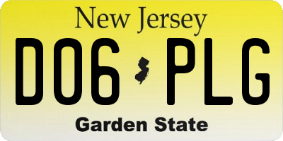NJ license plate D06PLG