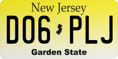 NJ license plate D06PLJ