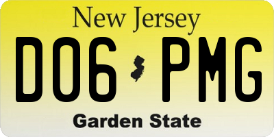 NJ license plate D06PMG