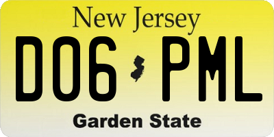 NJ license plate D06PML