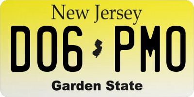 NJ license plate D06PMO