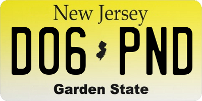 NJ license plate D06PND