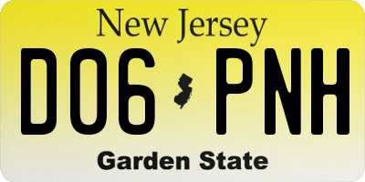 NJ license plate D06PNH