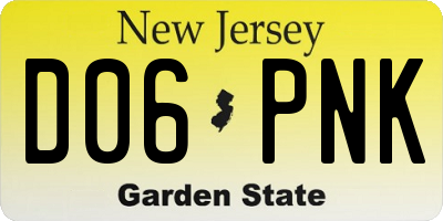 NJ license plate D06PNK