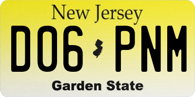 NJ license plate D06PNM
