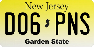 NJ license plate D06PNS