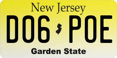 NJ license plate D06POE