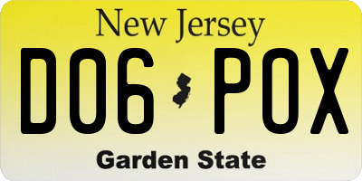 NJ license plate D06POX