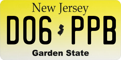 NJ license plate D06PPB