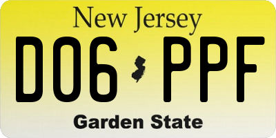 NJ license plate D06PPF