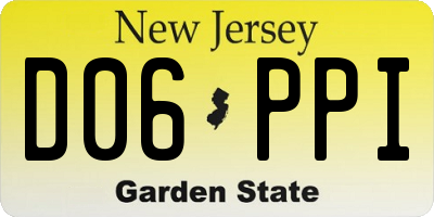 NJ license plate D06PPI