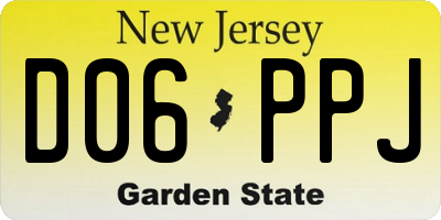 NJ license plate D06PPJ