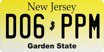 NJ license plate D06PPM