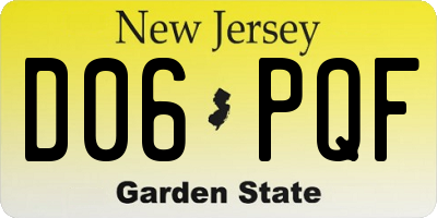 NJ license plate D06PQF