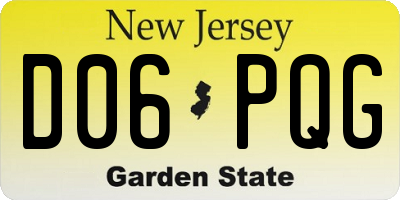 NJ license plate D06PQG