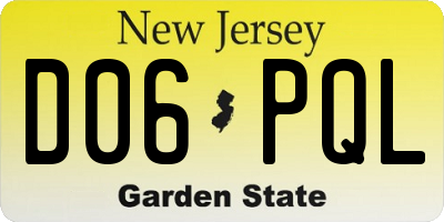 NJ license plate D06PQL