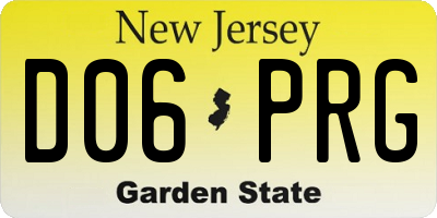 NJ license plate D06PRG