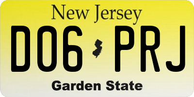 NJ license plate D06PRJ