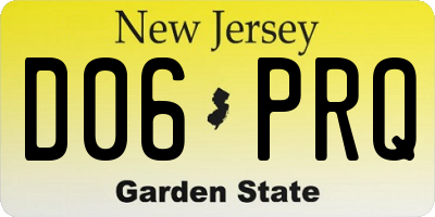 NJ license plate D06PRQ