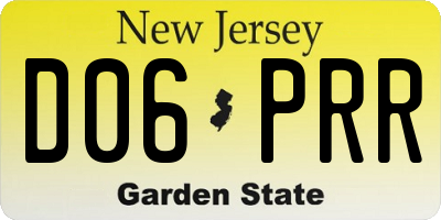 NJ license plate D06PRR