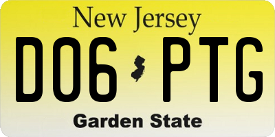 NJ license plate D06PTG