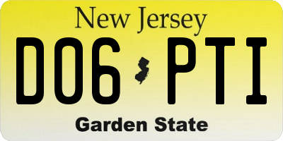 NJ license plate D06PTI