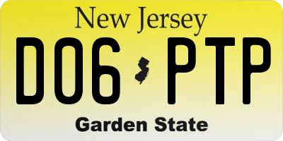 NJ license plate D06PTP
