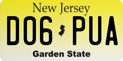NJ license plate D06PUA