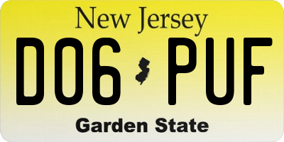 NJ license plate D06PUF