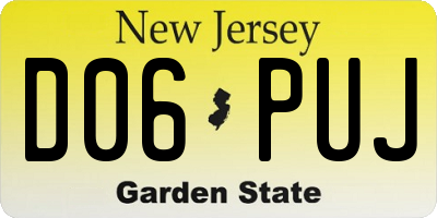 NJ license plate D06PUJ