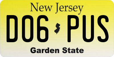 NJ license plate D06PUS