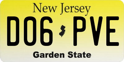 NJ license plate D06PVE