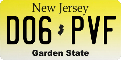 NJ license plate D06PVF
