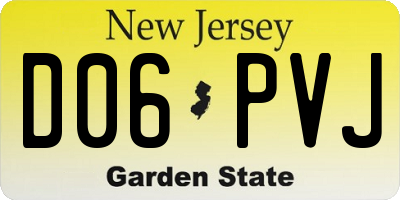 NJ license plate D06PVJ