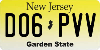 NJ license plate D06PVV