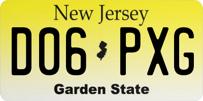 NJ license plate D06PXG