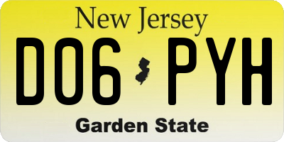 NJ license plate D06PYH