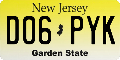 NJ license plate D06PYK