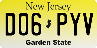 NJ license plate D06PYV