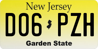 NJ license plate D06PZH