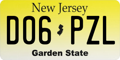 NJ license plate D06PZL